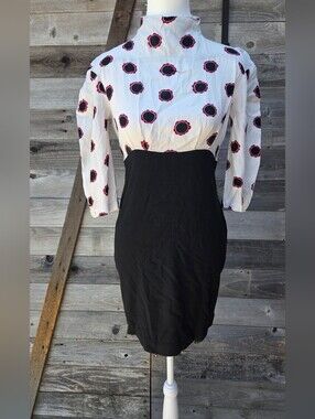 Love Moschino Black Pencil Dress with White Polka Dot Top